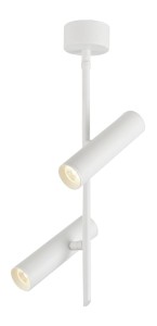 Podwójna lampa sufitowa wisząca biała sztyca tuby sufitowe 4000K 2X5W LED 