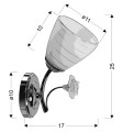 LAMPAMI - lampa ścienna srebrna, lampa do salonu srebrna, srebrna lampa kinkiet