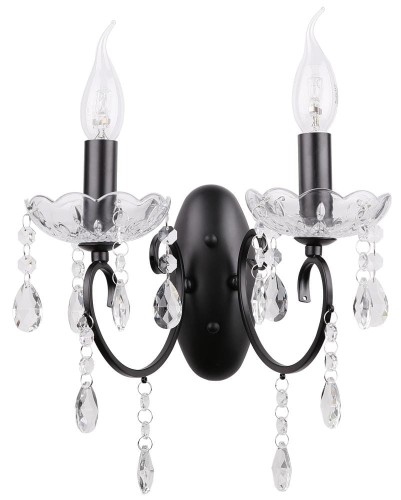 LAMPAMI - lampa ścienna czarna, kinkiet do salonu, kinkiet nowoczesny czarny, czarny kinkiet