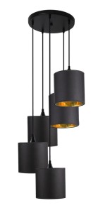 Czarny żyrandol, lampa wisząca do salonu 125 cm 5xE14 40W LONG