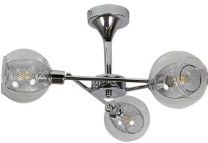 Srebrny żyrandol nowoczesny, lampa przysufitowa chromowana 3xE14 40W OZZO