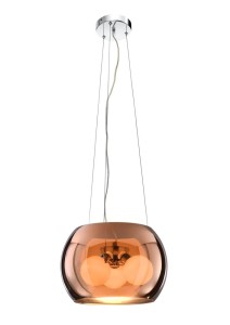 Nowoczesna lampa wisząca złota szklana 3xG9 40W GEMO