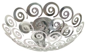 Srebrny plafon sufitowy 40 3xE27 40W VOLANS1