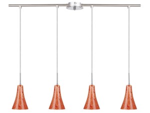 Srebrna lampa wisząca z pomarańczowym 4xE14 40W RUFI CHROM/SATYNA NIKIEL