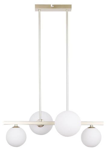 LAMPAMI - złoty żyrandol, klosze szklane kule, złota lampa wisząca, lampa sufitowa złota
