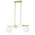 LAMPAMI - złoty żyrandol, klosze szklane kule, złota lampa wisząca, lampa sufitowa złota