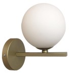 Złoty kinkiet klosz biała kula 1xG9 28W KAMA MOSIĄDZ