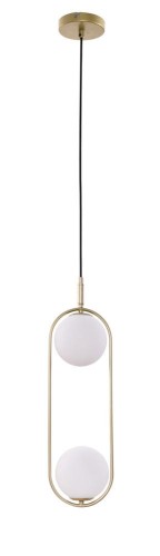 LAMPAMI - złoty żyrandol, klosze szklane kule, złota lampa wisząca, lampa sufitowa złota