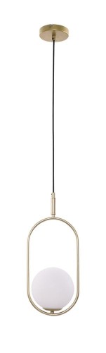 LAMPAMI - złoty żyrandol, klosze szklane kule, złota lampa wisząca, lampa sufitowa złota