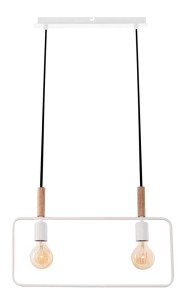 Nowoczesna lampa wisząca biała 2xE27 60W FRAME