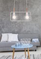 LAMPAMI - lampa wisząca nowoczesna, lampa loftowa wisząca, lampa nowoczesna do salonu, biała lampa wisząca