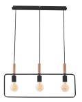 Nowoczesna lampa wisząca czarna potrójna 3xE27 60W FRAME