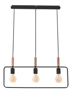 Nowoczesna lampa wisząca czarna potrójna 3xE27 60W FRAME