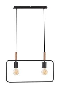  Nowoczesna lampa wisząca czarna 2xE27 60W FRAME 