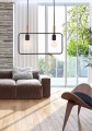 LAMPAMI -  lampa wisząca czarna nowoczesna, lampa do salonu, lampa ledowa, czarna lampa sufitowa do salonu