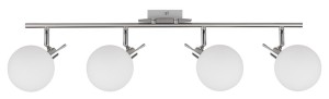 Srebrna lampa sufitowa listwa klosze białe kule satyna 4xG9 40W GHOST