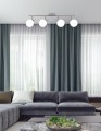 LAMPAMI - lampa sufitowa srebrna, lampa klosze szklane kule, srebrna lampa do salonu, żyrandol do salonu