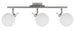 Srebrna lampa sufitowa listwa klosze białe kule satyna 3xG9 40W GHOST 