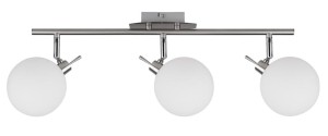 Srebrna lampa sufitowa listwa klosze białe kule satyna 3xG9 40W GHOST 