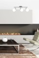 LAMPAMI - lampa sufitowa srebrna, lampa klosze szklane kule, srebrna lampa do salonu, żyrandol do salonu