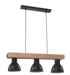 Potrójna lampa loftowa z drewnem 3xE27 60W VARIO 