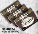 Oczko sufitowe oprawa stropowa kwadratowa szkło fioletowe SS-16 CH/PU 3xGU10 3W LED zestaw
