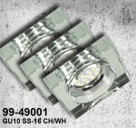Oczko sufitowe oprawa stropowa kwadratowa szkło transparentne SS-16 CH/WH 3xGU10 3W LED zestaw