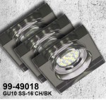 Oczko sufitowe oprawa stropowa kwadratowa szkło czarne SS-16 CH/BK 3xGU10 3W LED zestaw