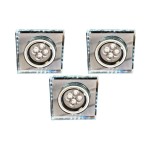 Oczko sufitowe oprawa stropowa kwadratowa szkło transparentne SS-22 CH/TR+WH 3xGU10 50W + LED SMD biały 2,1W zestaw 