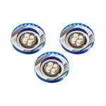Oczko sufitowe oprawa stropowa okrągła szkło transparentne SS-22 CH/TR+BL 3xGU10 50W + LED SMD niebieski 2,1W zestaw