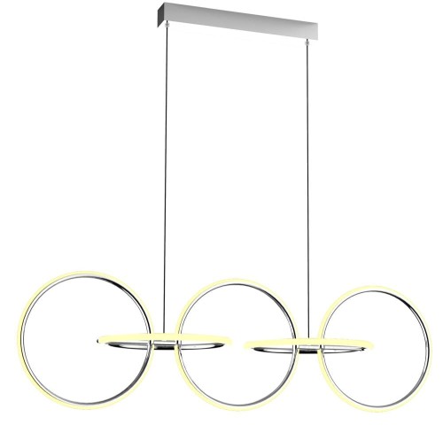 LAMPAMI - srebrna lampa wisząca, lampa do salonu, lampa ledowa, ledowa lampa wisząca chrom