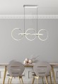 LAMPAMI - srebrna lampa wisząca, lampa do salonu, lampa ledowa, ledowa lampa wisząca chrom