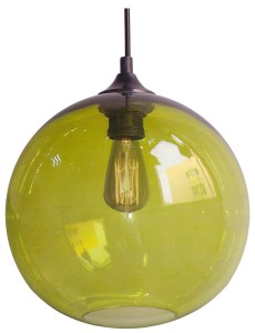 Pojedyncza lampa wisząca klosz szklana kula zielona 120 cm 1xE27 60W EDISON 25