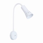 Biały kinkiet regulowany na wysięgniku z włącznikiem 1xE14 R50 40W ARENA