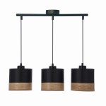 Potrójna lampa wisząca czarna z brązowym 3xE27 60W PORTO