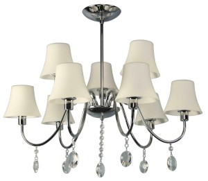 Srebrny żyrandol do salonu SORENTO 9XE14 40W CHROM