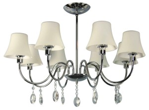 Srebrny żyrandol do salonu SORENTO 8XE14 40W CHROM 