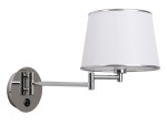 Klasyczny kinkiet regulowany klosz biały 1xE14 40W LAWA CHROM