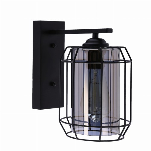 LAMPAMI - lampa ścienna czarna, lampa czarna do salonu, kinkiet do salonu, czarny kinkiet nowoczesny