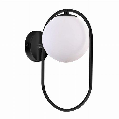 LAMPAMI - lampa ścienna czarna, kinkiet przedpokój, kinkiet nowoczesny czarny, czarny kinkiet