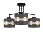 Lampa sufitowa wisząca potrójna 3xE27 40W ANDY czarny ze złotym