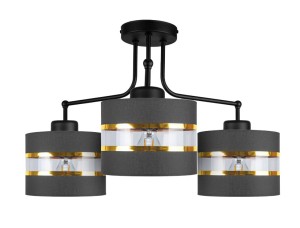 Lampa sufitowa wisząca potrójna 3xE27 40W ANDY czarny ze złotym