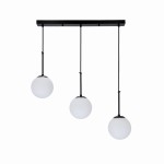 Lampa wisząca czarna klosze białe kule 3xE27 POMPEI 