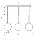 LAMPAMI - czarna lampa wisząca kula szkic