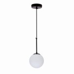 Lampa wisząca czarna klosz biała kula 1xE27 POMPEI