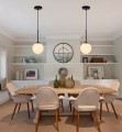 LAMPAMI - czarna lampa wisząca kula, lampa nad stół, lampa do salonu