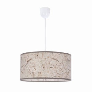 Pojedyncza lampa wisząca biała/beż 1xE27 60W PAPIRUS