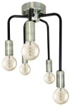 Lampa industrialna sufitowa czarna z patynowym 5xE14 40W SAGA