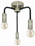 Lampa industrialna sufitowa czarna z patynowym 3xE14 40W SAGA