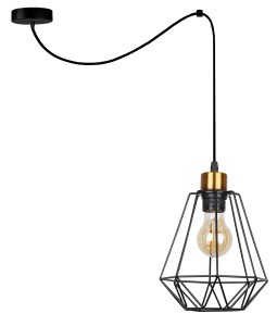 Lampa loftowa czarna wisząca 170 cm E27 60W PRIMO P